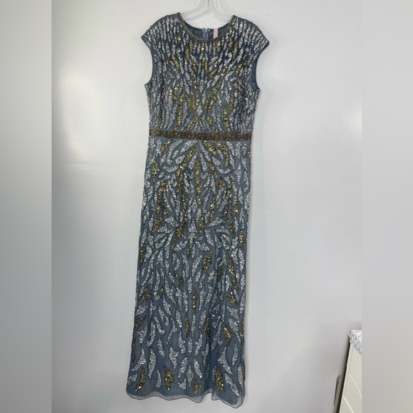 Mac Duggal 5532 Jewel Neckline Embellished Illusion Cap Sleeve Column Gown - Picture 2 of 13